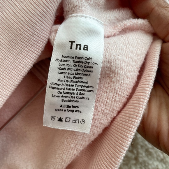 Tna Aritzia Cropped Hoodie Womens Size XS Cream Draw String Closure - Picture 5 of 11